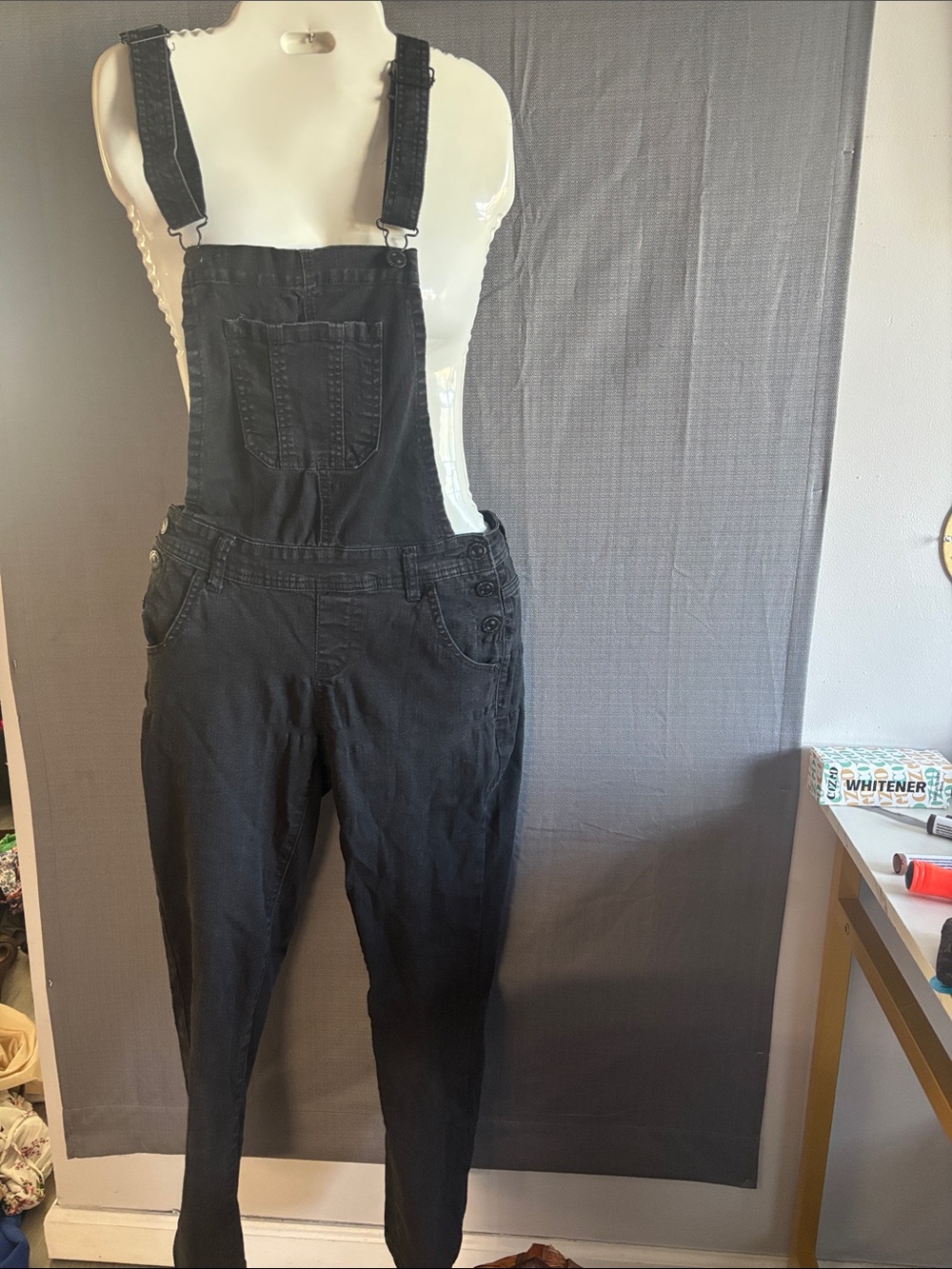 Wallflower Black Denim Women's Overalls - Adjustable Straps